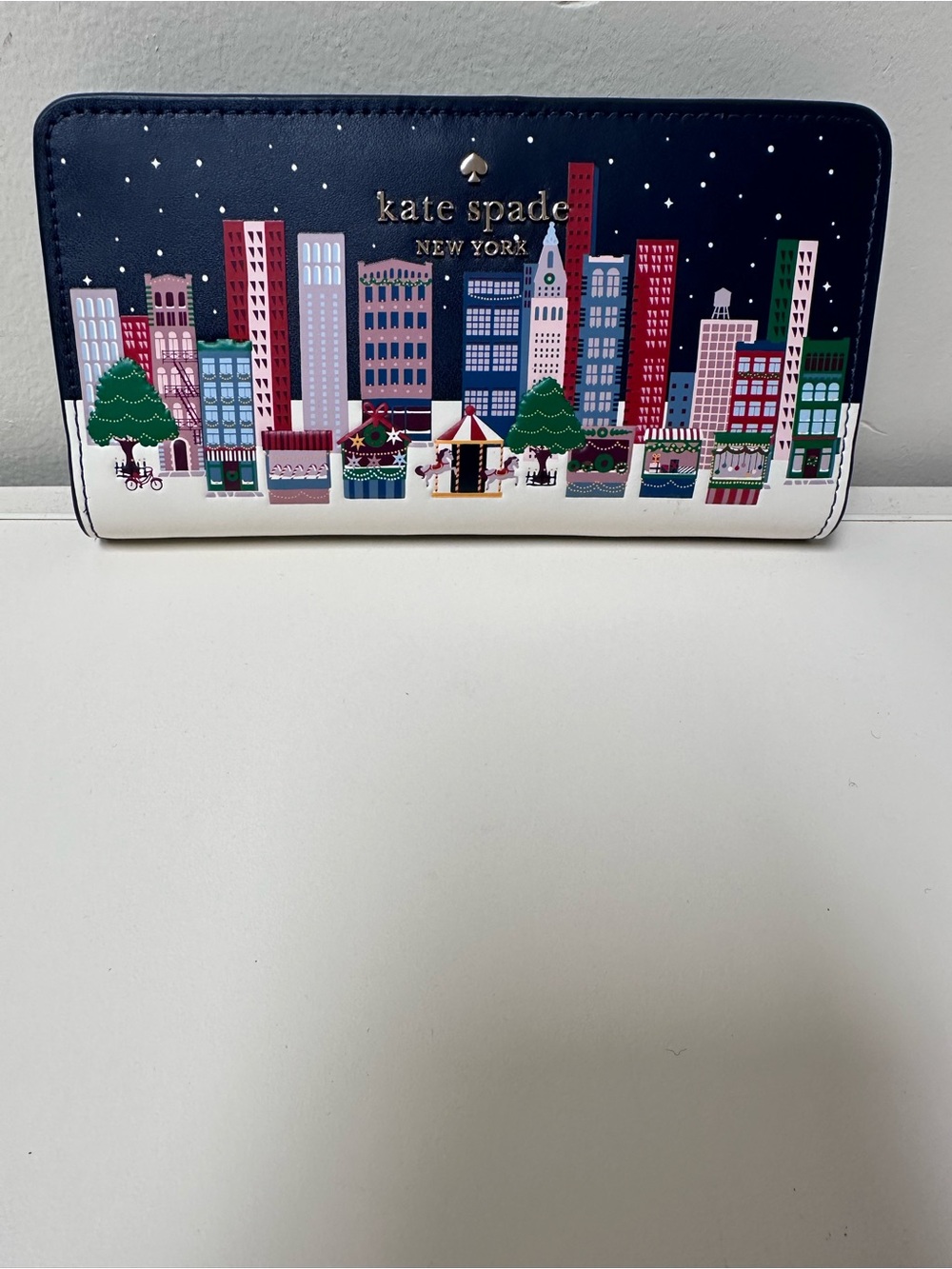 kate spade Navy & Multicolor Skyline Zip Wallet